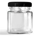 Potinho de Vidro Quadrado com Tampa Metal Preta 50ml - 5x4cm - 1 unidade - Magazine 25