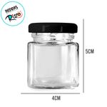 Potinho de Vidro Quadrado com Tampa Metal Preta 50ml - 5x4cm - 1 unidade - Magazine 25