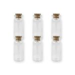 Kit 6 Potinhos de Vidro Hermético para Lembrancinha com Tampa de Rolha - 10ml - Magazine 25