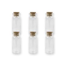 Kit 6 Potinhos de Vidro Hermético para Lembrancinha com Tampa de Rolha - 10ml - Magazine 25