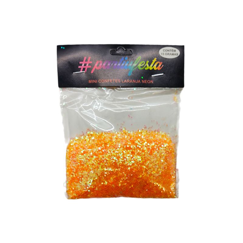 Confete Mini Bolinha Nacarado 15g - Neon Laranja - 1 unidade - Magazine 25