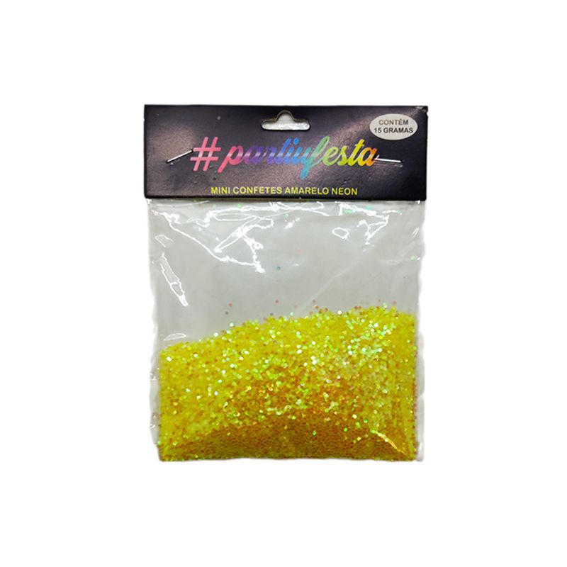 Confete Mini Bolinha Nacarado 15g - Neon Amarelo - 1 unidade - Magazine 25