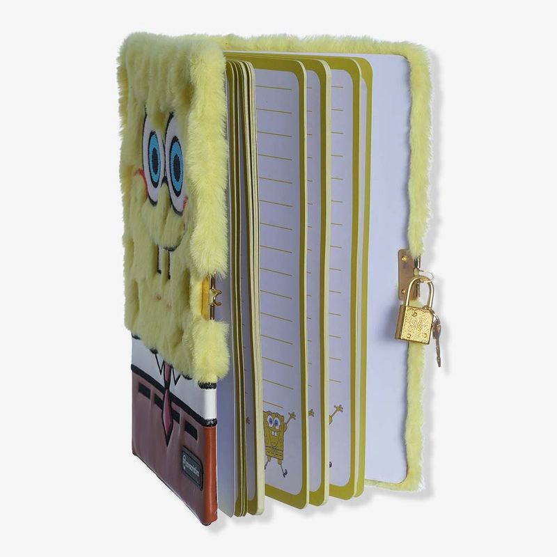 Caderno Diário com Cadeado Pelúcia Bob Esponja