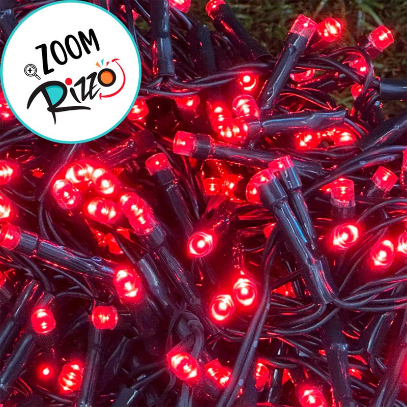 Cordão de LED Pisca Pisca Luz Vermelha com Fio Verde 500 Leds de 8 Funções - 5m Bivolt - 1 unidade - Cromus - Magazine 25