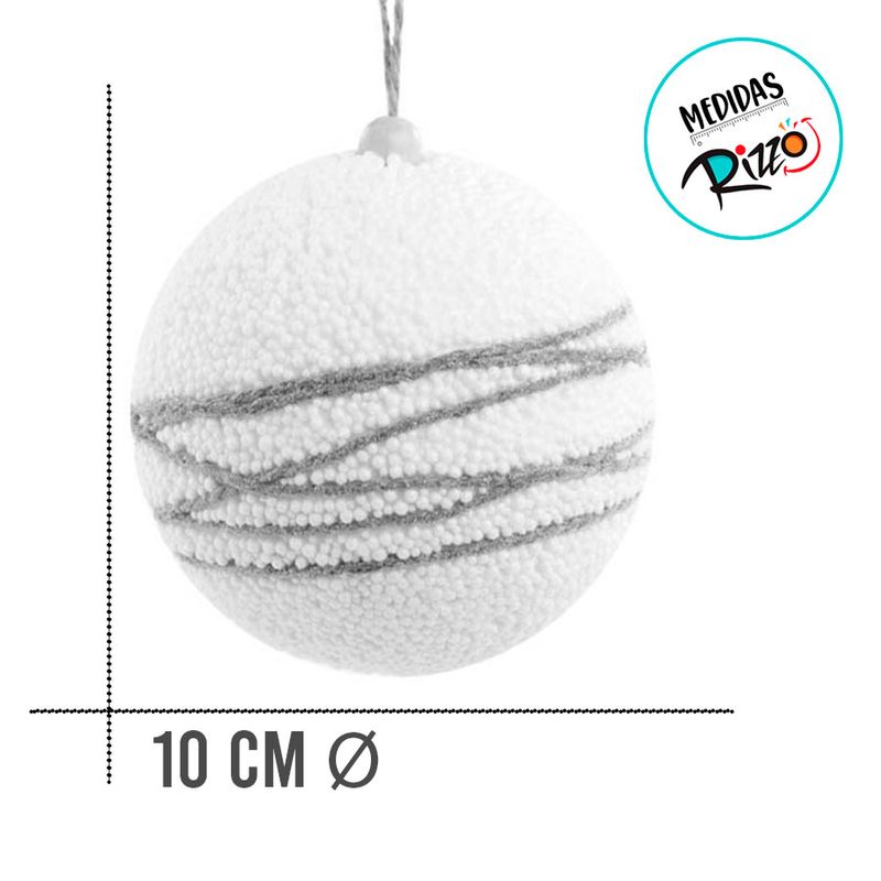 Bola de Natal - Bolinhas Branca e Juta - 10cm - 4 unidades - Cromus - Magazine 25