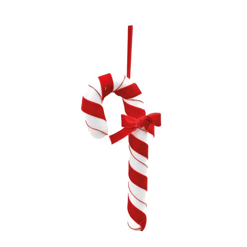 Enfeite de Pendurar Candy Cane - Vermelho, Branco - 33cm - 1 unidade - Cromus - Magazine 25