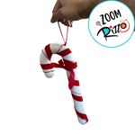 Enfeite de Pendurar Candy Cane - Vermelho, Branco - 33cm - 1 unidade - Cromus - Magazine 25