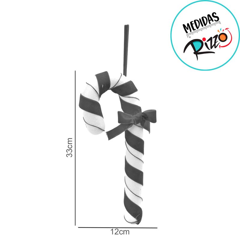 Enfeite de Pendurar Candy Cane - Vermelho, Branco - 33cm - 1 unidade - Cromus - Magazine 25