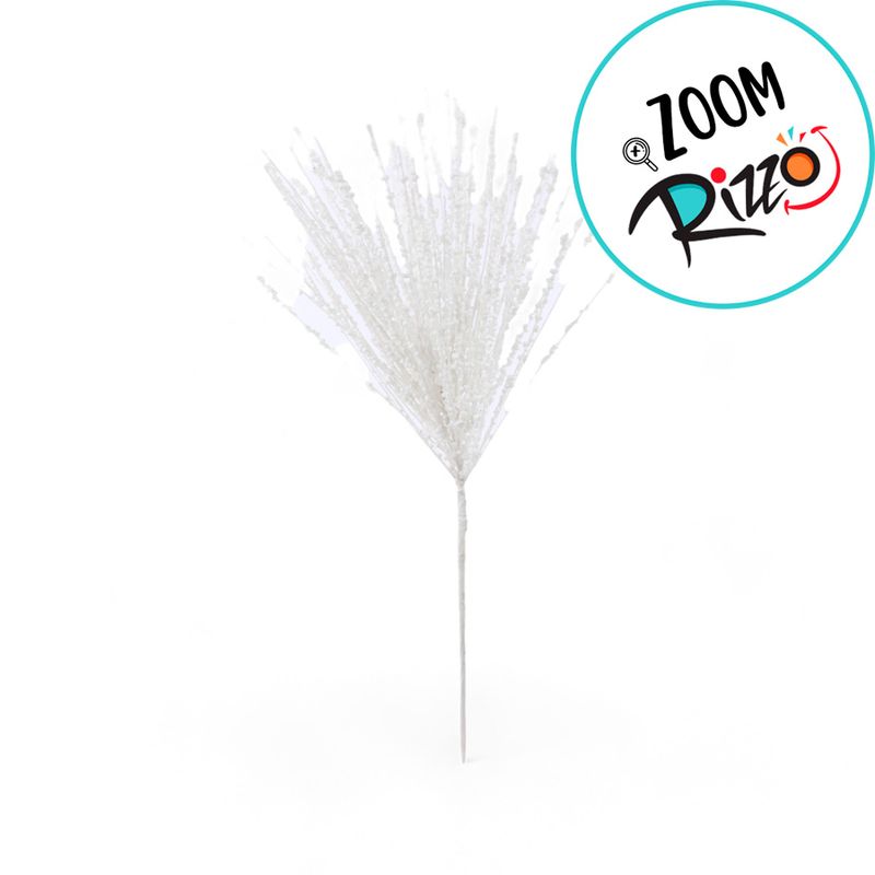 Galho Decorativo - Folha com Glitter Branco - 58cm - 1 unidade - Cromus - Magazine 25