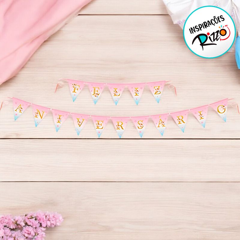 Faixa Decorativa - Feliz Aniversário - Unicórnio - 1 unidade - Cromus - Magazine 25