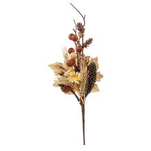 Galho Decorativo - Flores e Frutas Laranja - 36cm - 1 unidade - Cromus - Magazine 25