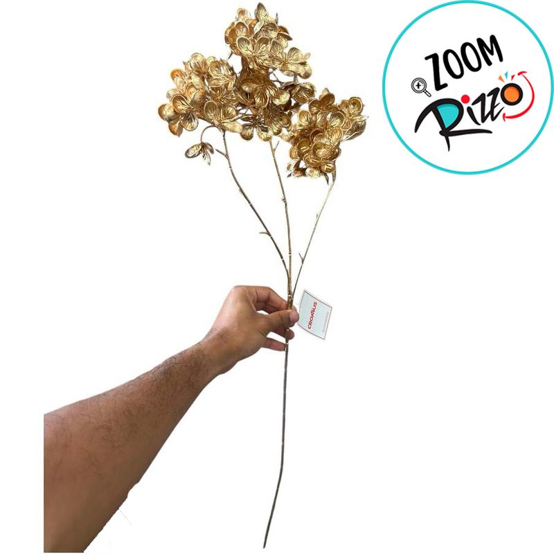 Galho Decorativo - Flores Douradas- 76cm  - 1 unidade - Cromus - Magazine 25