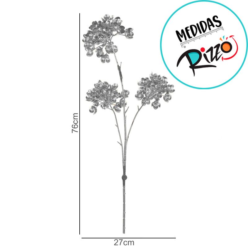 Galho Decorativo - Flores Douradas- 76cm  - 1 unidade - Cromus - Magazine 25