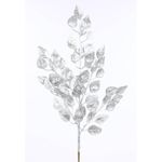 Galho Decorativo - Folhas Prateadas - 66cm - 1 unidade - Cromus - Magazine 25