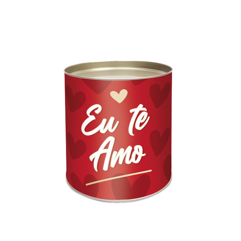 Lata para Doces Rígida - Eu Te Amo Vermelho - 1 unidade - Cromus - Magazine 25