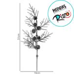 Galho Decorativo - Folhas, Pinhas, e Sinos - 51cm - 1 unidade - Cromus - Magazine 25