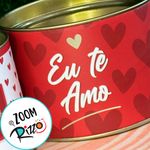 Lata para Doces Rígida - Eu Te Amo Vermelho - 1 unidade - Cromus - Magazine 25