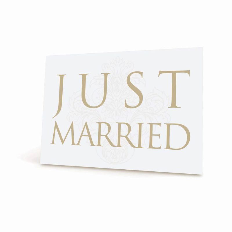 Placa Just Maried - Dourada - 28x34,5cm - 1 unidade - Cromus - Magazine 25