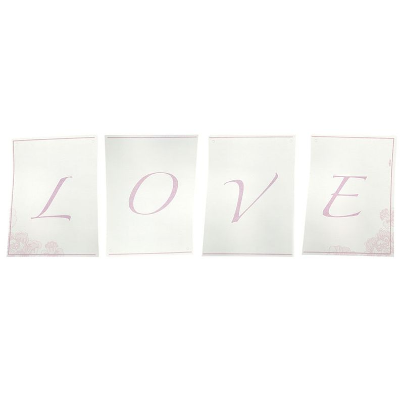 Faixa Decorativa - Love Branco e Rosa - 58x20cm - 1 unidade - Cromus - Magazine 25