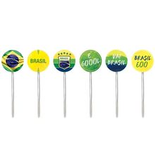 Pick Decorativo - Festa Brasil - 10cm - 12 unidades - Cromus - Magazine 25