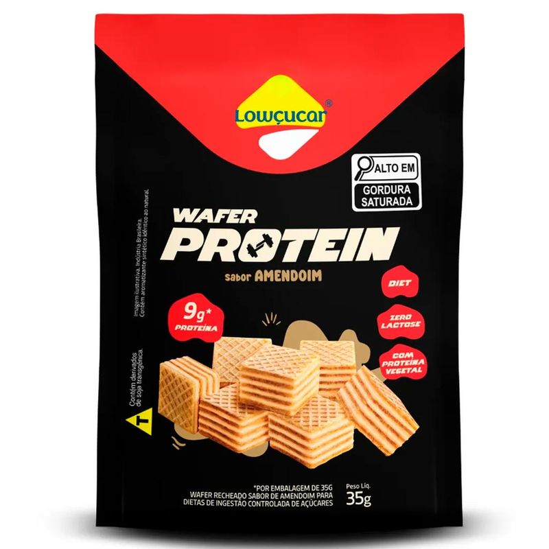 Biscoito Wafer Recheado Protein Amendoim Diet 35g - Lowçúcar