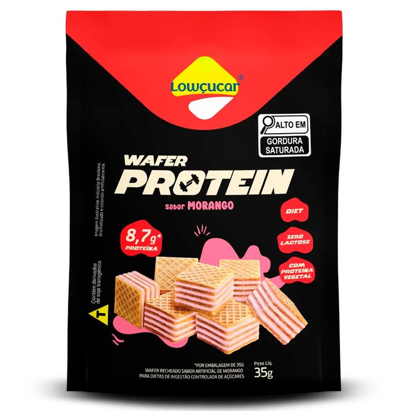 Biscoito Wafer Recheado Protein Morango Diet 35g - Lowçúcar