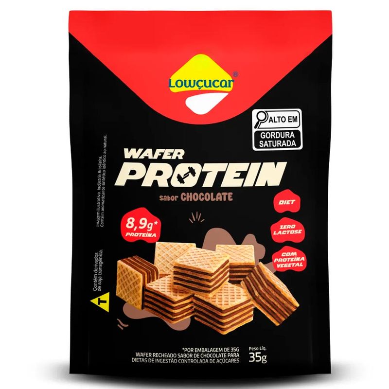 Biscoito Wafer Recheado Protein Chocolate Diet 35g - Lowçúcar