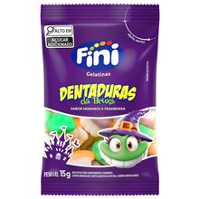 Pacote Bala de Gelatina Dentadura da Bruxa Fini 15g Morango e Framboesa - 12 Un