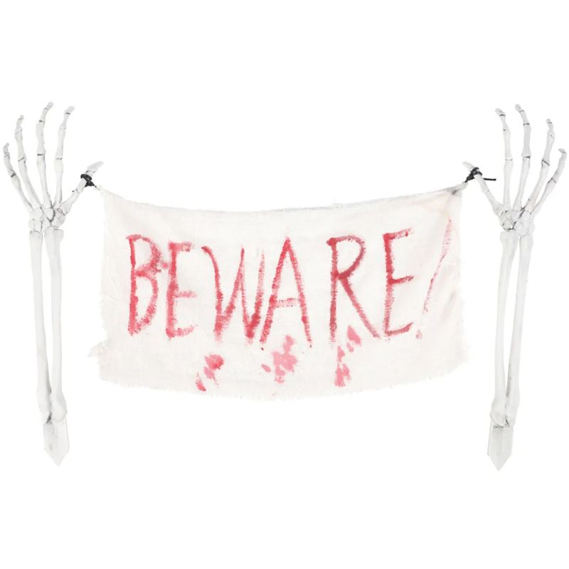 Espeto de Jardim Mãos de Esqueleto Beware 42x70cm - 1 Un