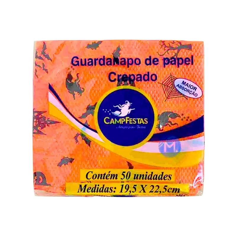 Guardanapo Papel 19,5x22,5cm Halloween Laranja c/50 - Camp Festas