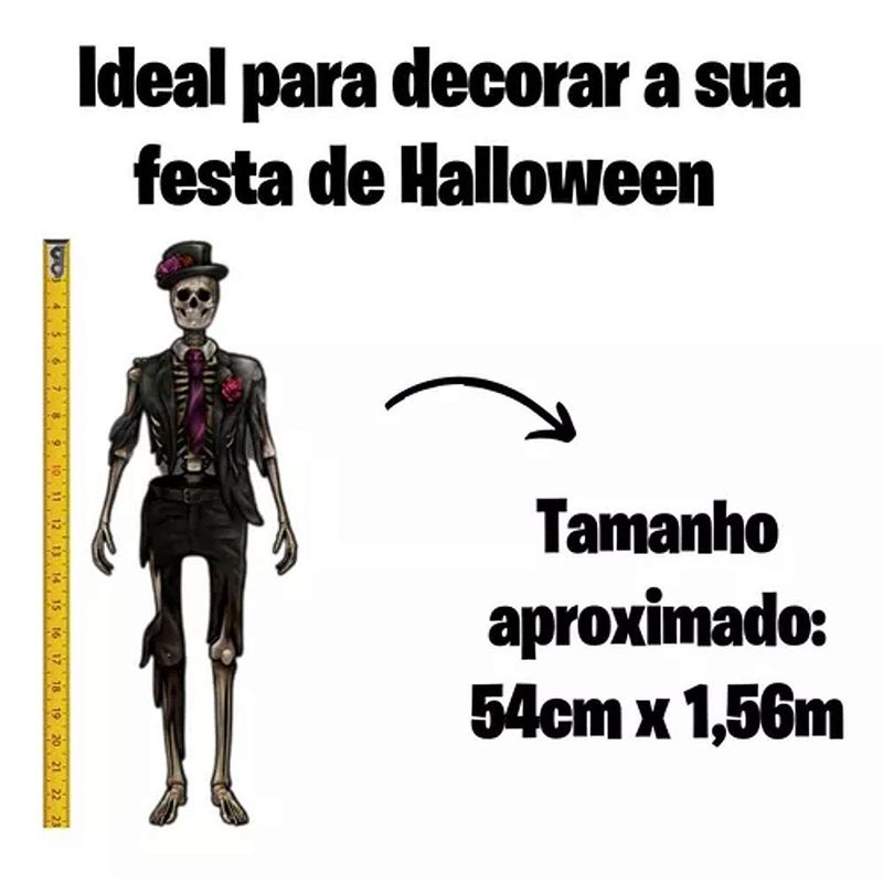 Decoração de Pendurar Esqueleto Noivo Halloween