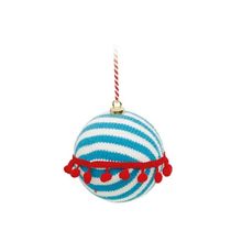 Bolas De Natal Listrada/Gomos - Azul Branca e Vermelha - 10cm - 4 unidades - Cromus - Magazine 25