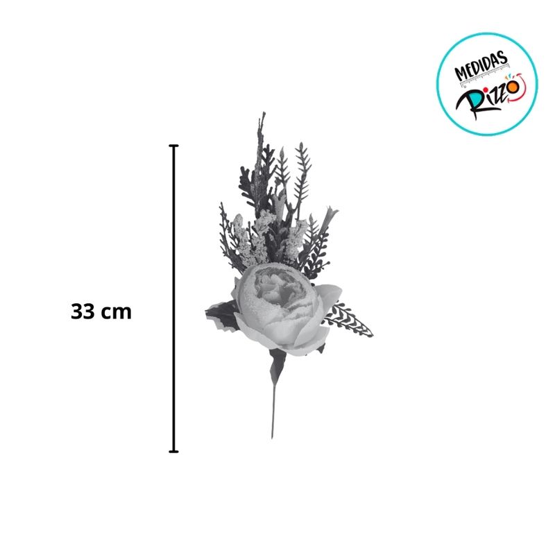 Flor Decorativa Artificial - Rosa - 33cm - 1 unidade - Cromus - Magazine 25