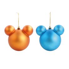 Kit Bolas de Natal Mickey Azul e Laranja - 10cm - 2 unidades - Disney Original - Magazine 25