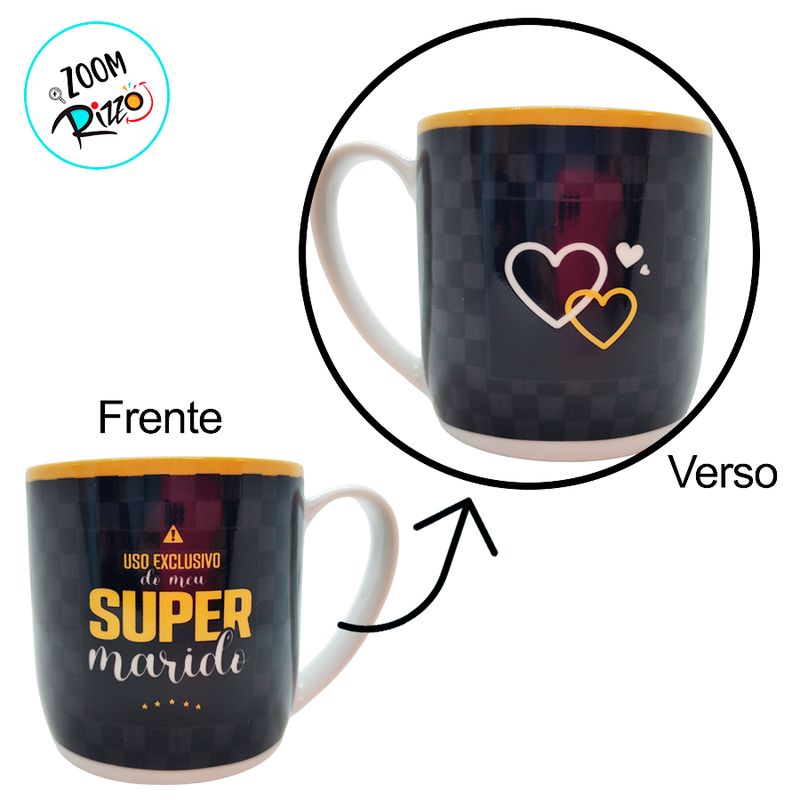 Caneca de Porcelana - Super Marido - 360ml - 1 unidade - Allmix Presentes - Magazine 25