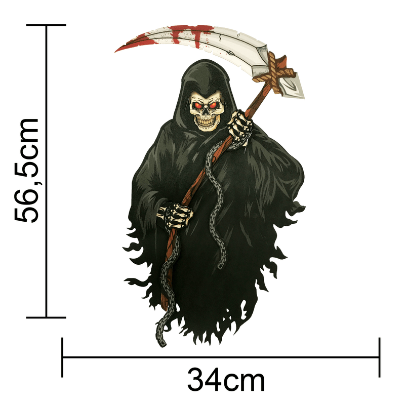 Decoração de Halloween Caveira Assustadora com Foice -56,5cm