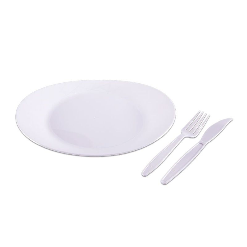 Kit Churrasco Reforçado Branco com 10 Unidades Prafesta