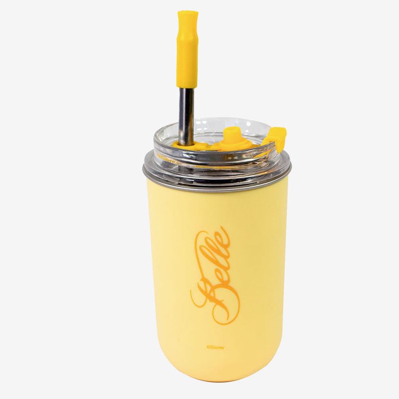 Copo Neo com Canudo Bela - Disney