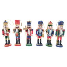 Kit Boneco Soldado Quebra Nozes de Madeira - 13,5cm - Verde, vermelho e azul - 6 unidades - Magazine 25 - Magazine 25