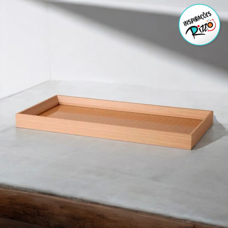 Bandeja em MDF e PU - 27x27x5cm - 1 unidade - Magazine 25