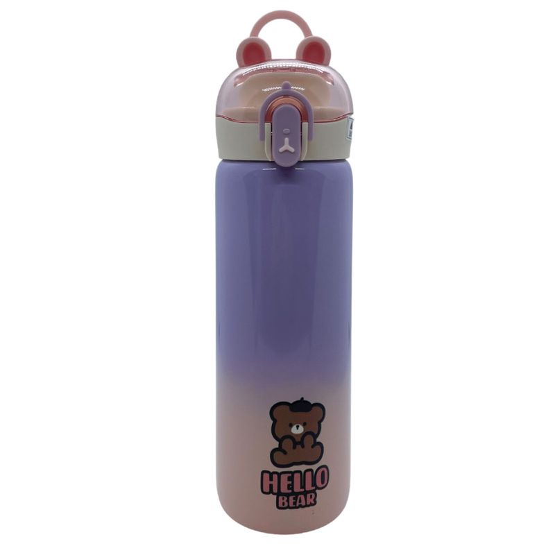 Garrafa Térmica Hello Bear - Lilás - 400ml - 1 unidade - Magazine 25