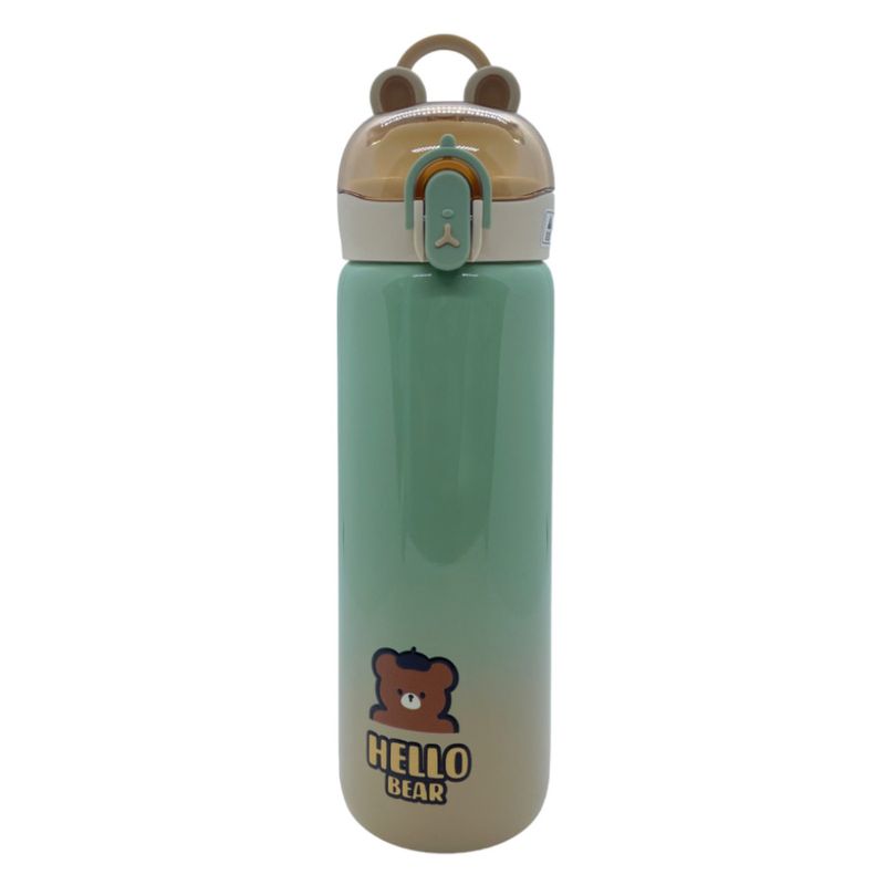 Garrafa Térmica Hello Bear - Verde - 400ml - 1 unidade - Magazine 25