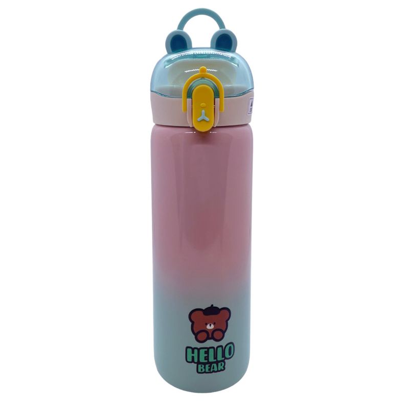 Garrafa Térmica Hello Bear - Rosa - 400ml - 1 unidade - Magazine 25