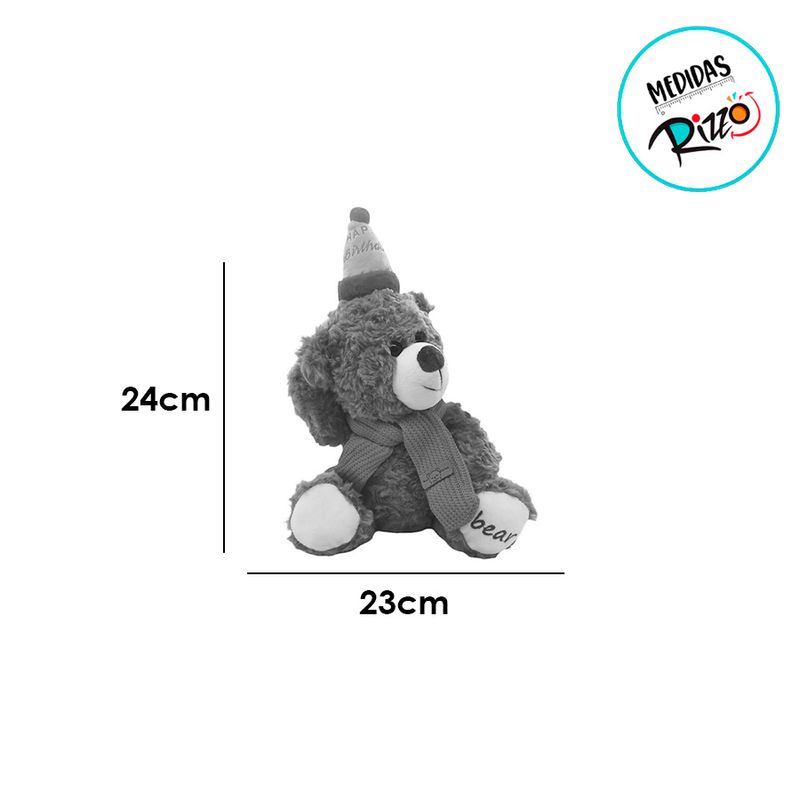 Urso de Pelúcia Marrom Claro com Chapéu - 24cm - 1 unidade - Magazine 25