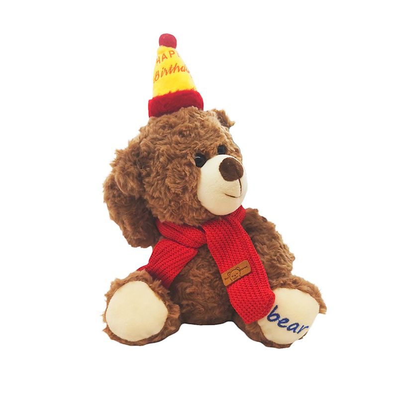 Urso de Pelúcia Marrom Claro com Chapéu - 24cm - 1 unidade - Magazine 25