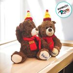 Urso de Pelúcia Marrom Claro com Chapéu - 24cm - 1 unidade - Magazine 25