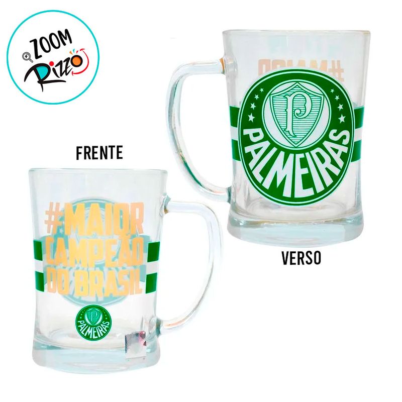 Caneca de Vidro Chopp - Palmeiras - 650ml - 1 unidade - Magazine 25