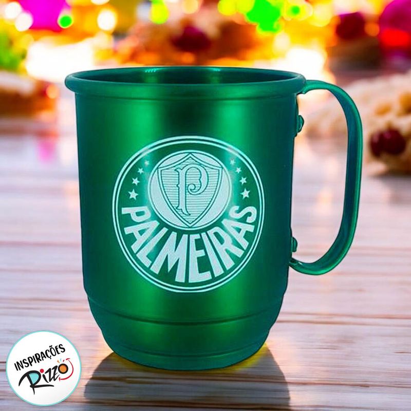 Caneca de Alumínio - Palmeiras - 500ml - 1 unidade - Magazine 25