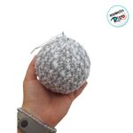 Bola de Natal - Detalhe em Tecido - 8cm - 3 unidades - Magazine 25