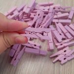 Mini Prendedor de Madeira Lilas Claro 3,5cm - 50 Unidades - Magazine 25